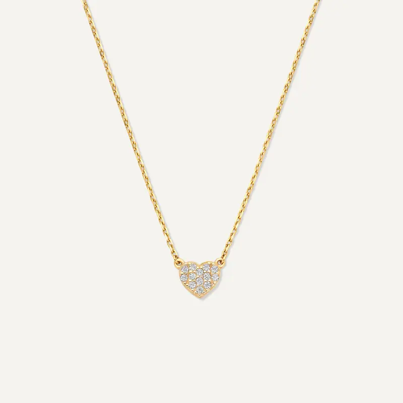 Pavé Cubic Zirconia Heart Pendant Necklace