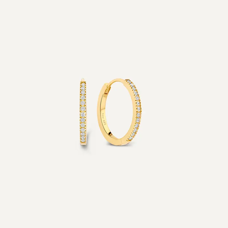 Pavé Cubic Zirconia Small Hoops (15mm)
