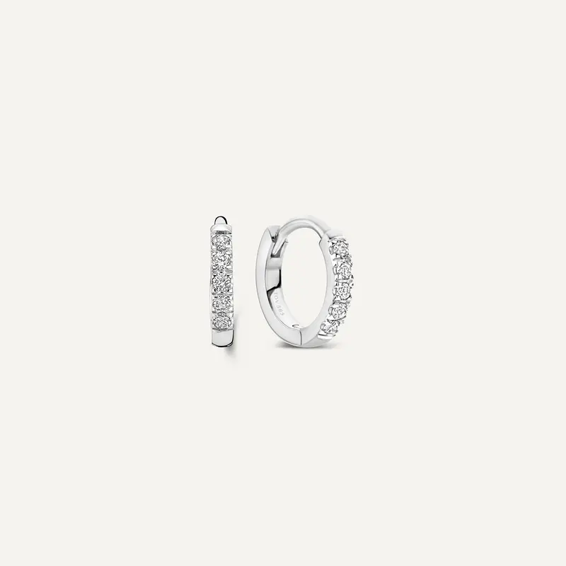 Pavé Cubic Zirconia Small Huggie Hoops (10mm)