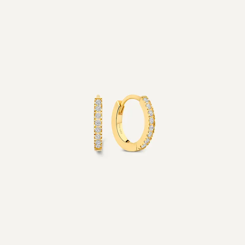 Pavé Cubic Zirconia Small Huggie Hoops (10mm)