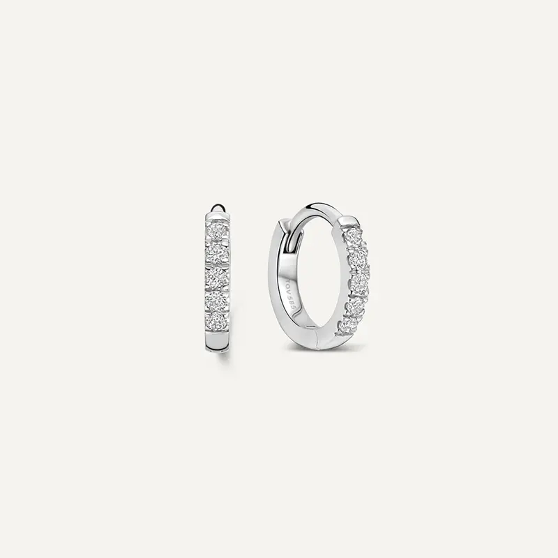 Pavé Diamond Mini Huggie Hoops (8mm) (0.05 ct)