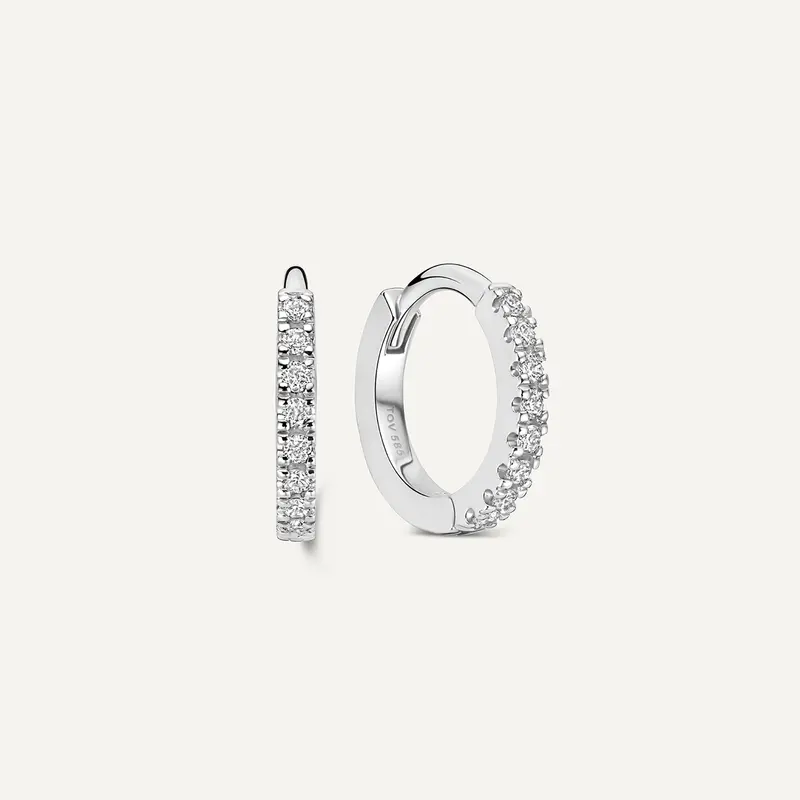 Pavé Diamond Small Huggie Hoops (10mm) (0.06 ct)
