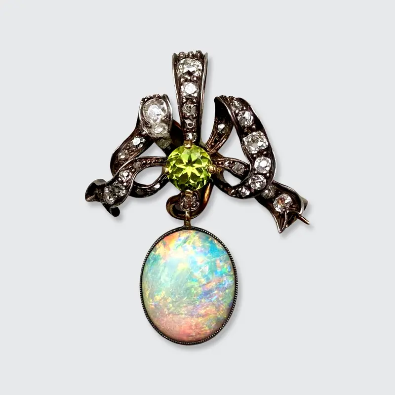 Peridot & Opal Pendant Brooch