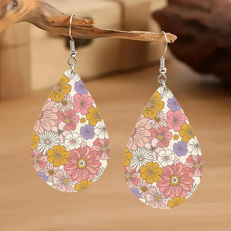 Pink Wildflower Drop-shaped - African inspired earrings