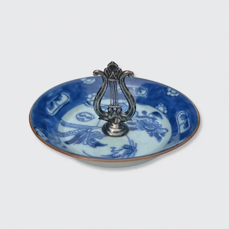 Porcelain & Silver Lire Ring Bowl