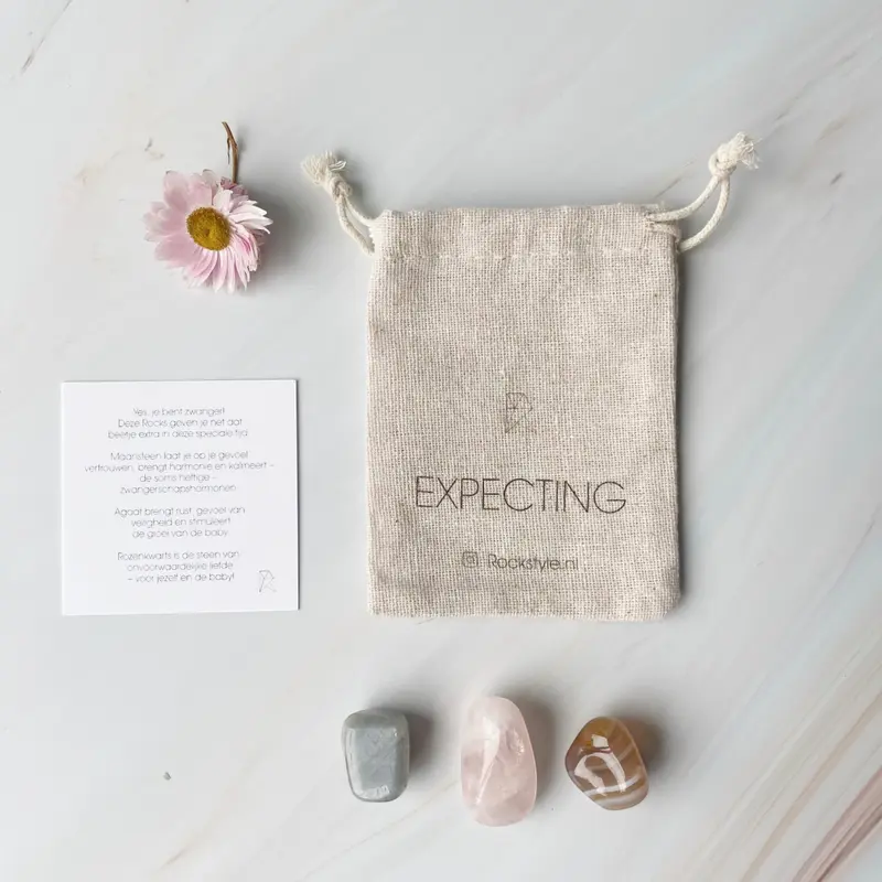 Power Crystals – Expecting (rozenkwarts, maansteen en agaat)