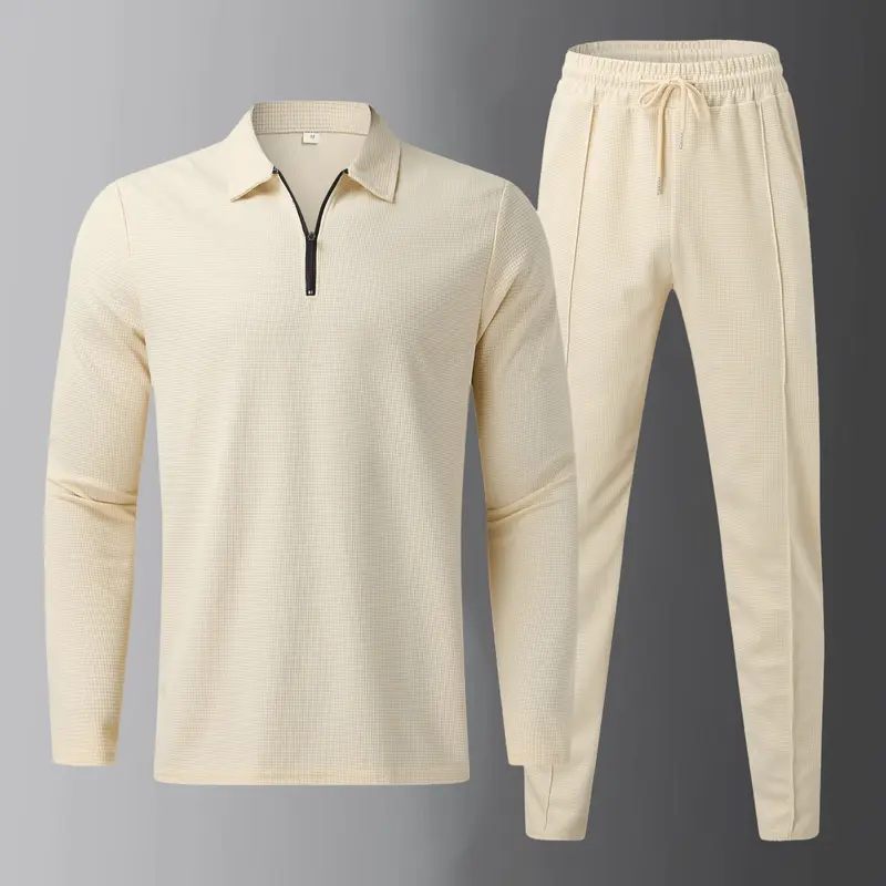 Premium Herren Herbst-Freizeit-Set mit Langarmshirt und Jogginghose – Elian