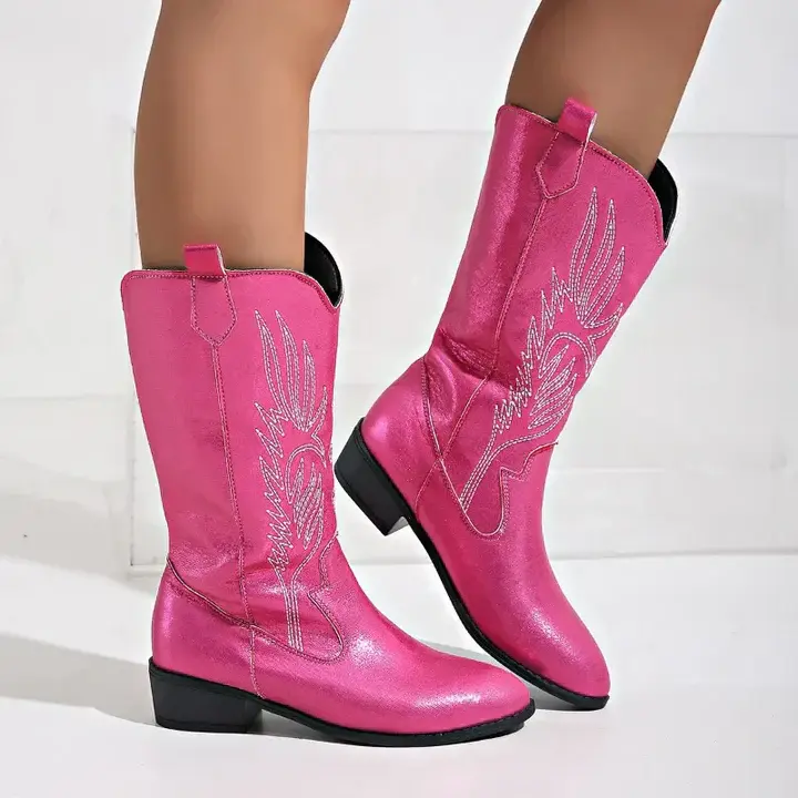 PU-Leder Damen Cowboystiefel mit Weichem Futter - Clara Herbstedition