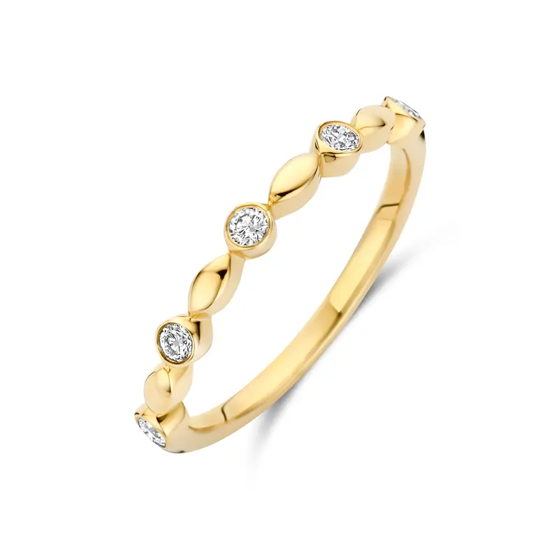 'Rayela' 14 karaat gouden ring met lab grown diamant 0,13 ct