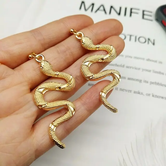 Reptil Glanz | Vintage Schlange Form baumeln Ohrringe