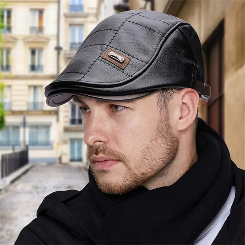 Retro Herren Lederbarett - Herbst HeritageCap