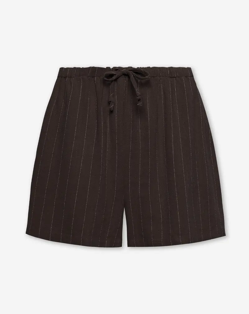 RHODE LINEN PULL ON SHORTS PIN STRIPE BRUIN