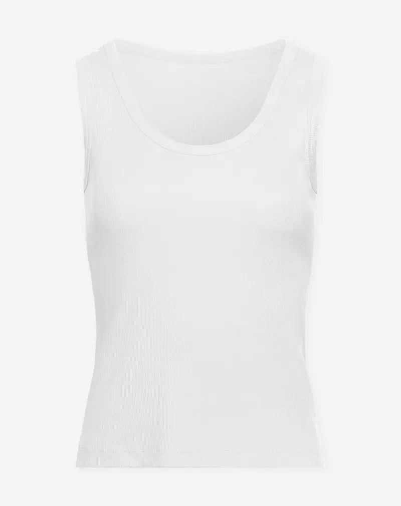 RIBBED SINGLET WIT