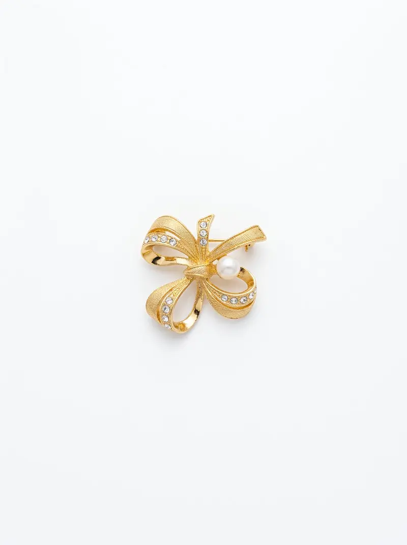 Ribbon Crystal Brooch