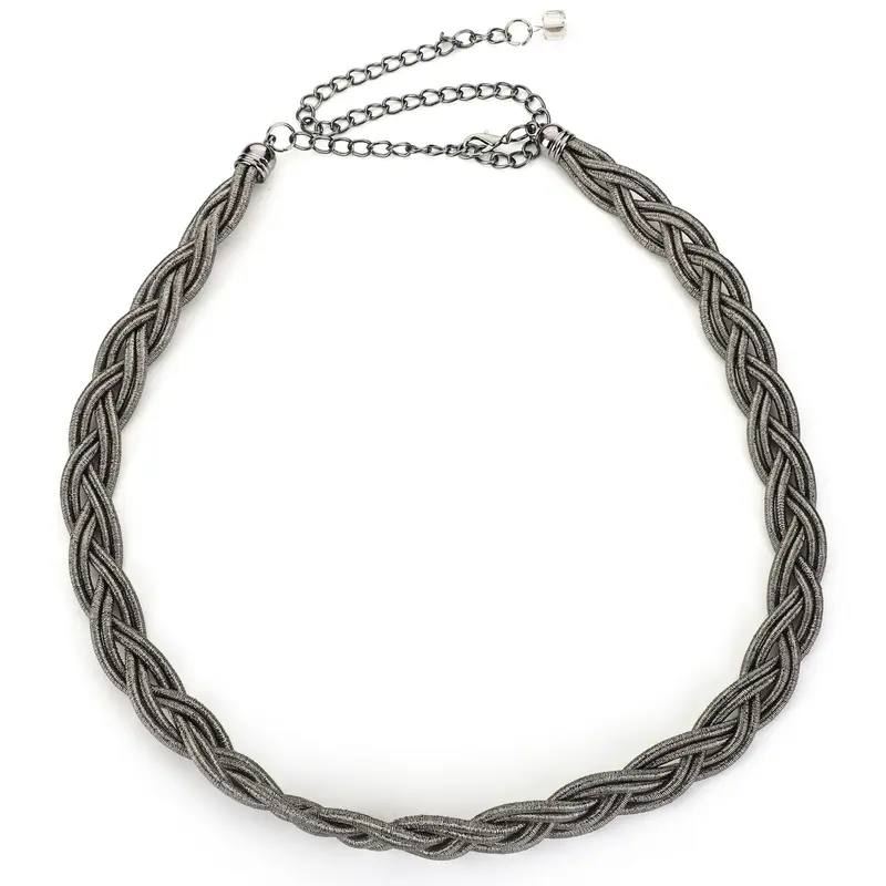 Riem Gevlochten Metallic grijs