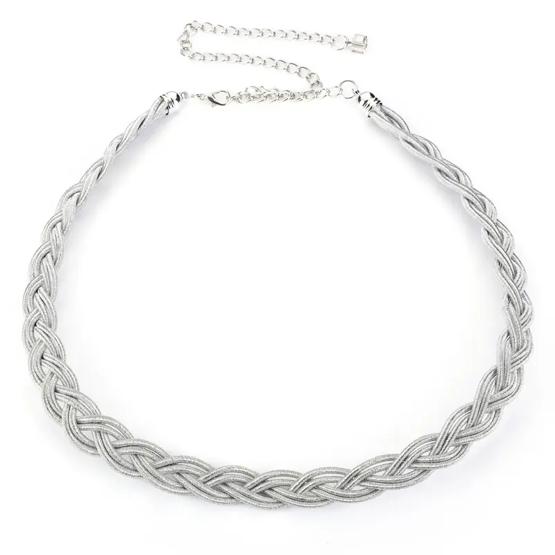Riem Gevlochten Metallic zilver