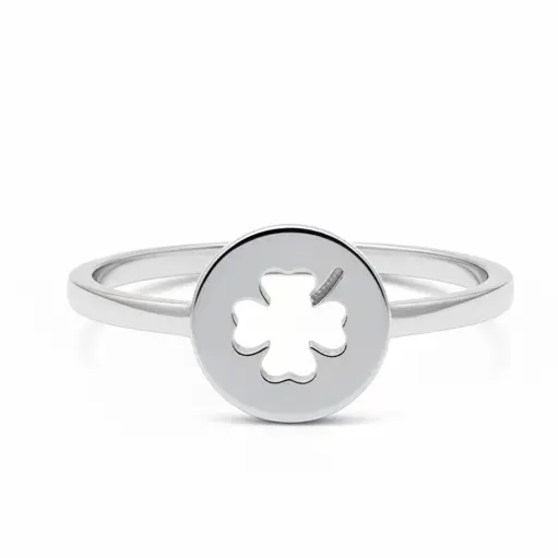 Ring Klavertje 4 zilver one-size