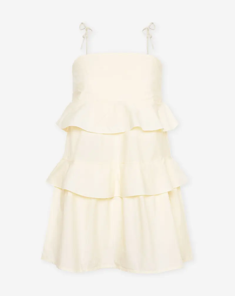 ROAMY POPLIN RUFFLE DRESS BOTERGEEL