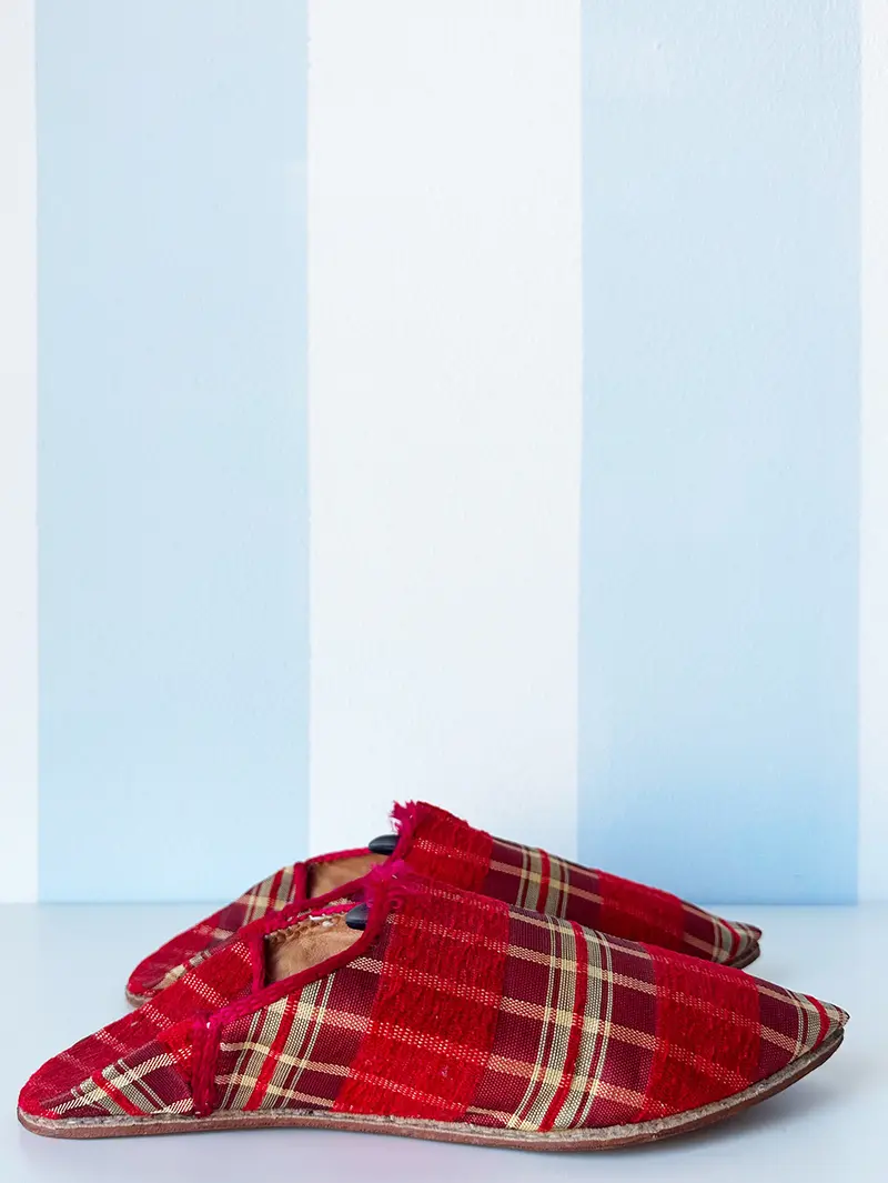 Rode ruiten babouches | 37