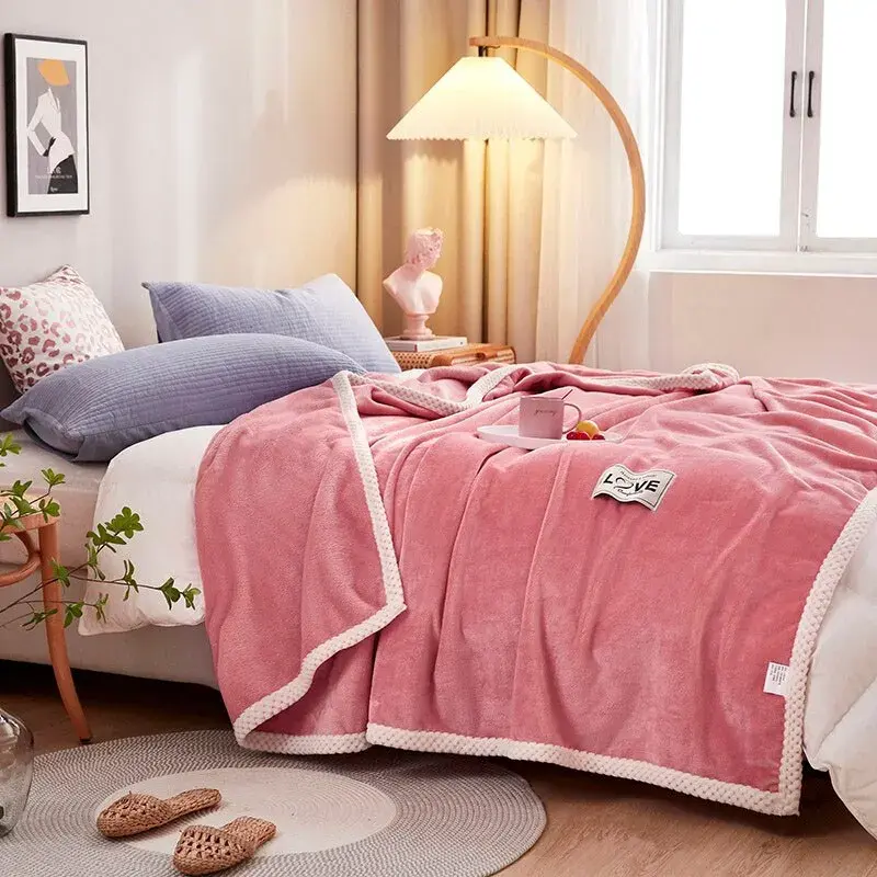 Rosa Flanell-Fleece-Decke - Winterzauber BlushCozy