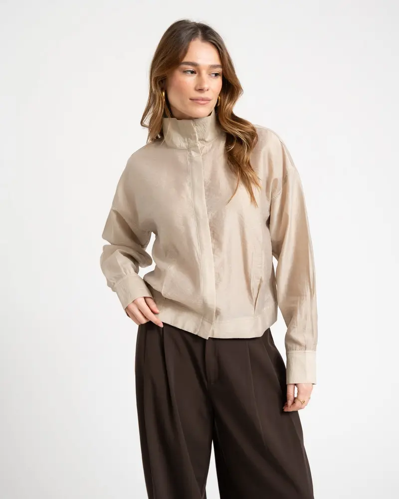 Rouge Stina High Neck Shirt Feather Gray