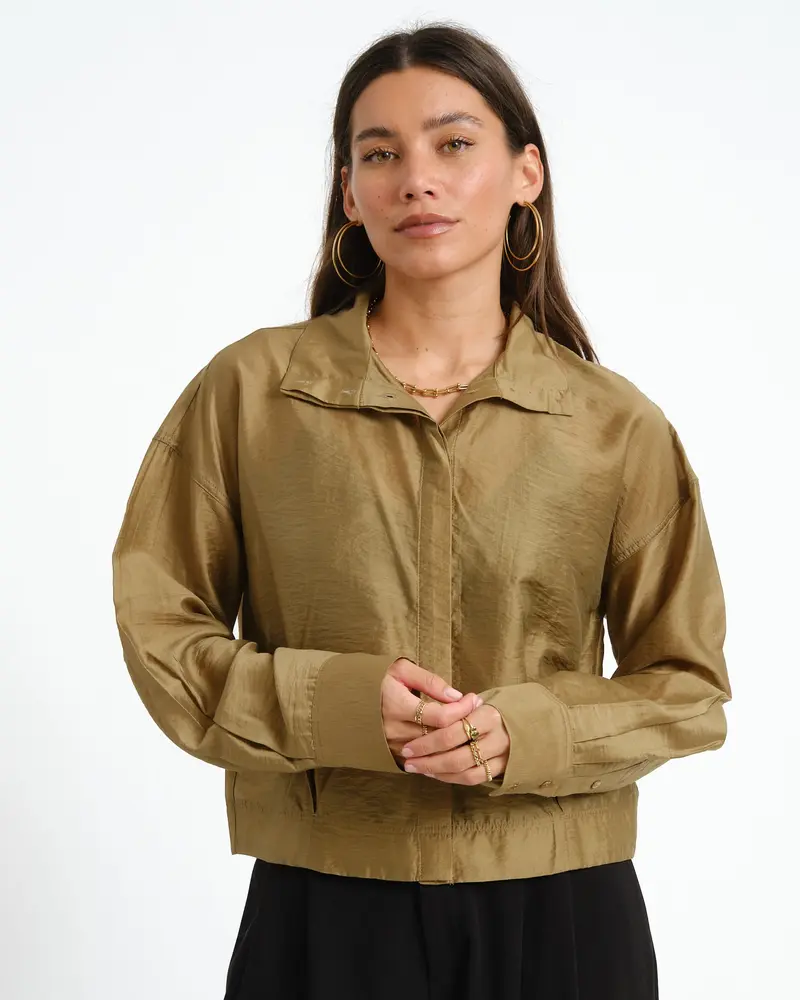 Rouge Stina High Neck Shirt Gothic Olive