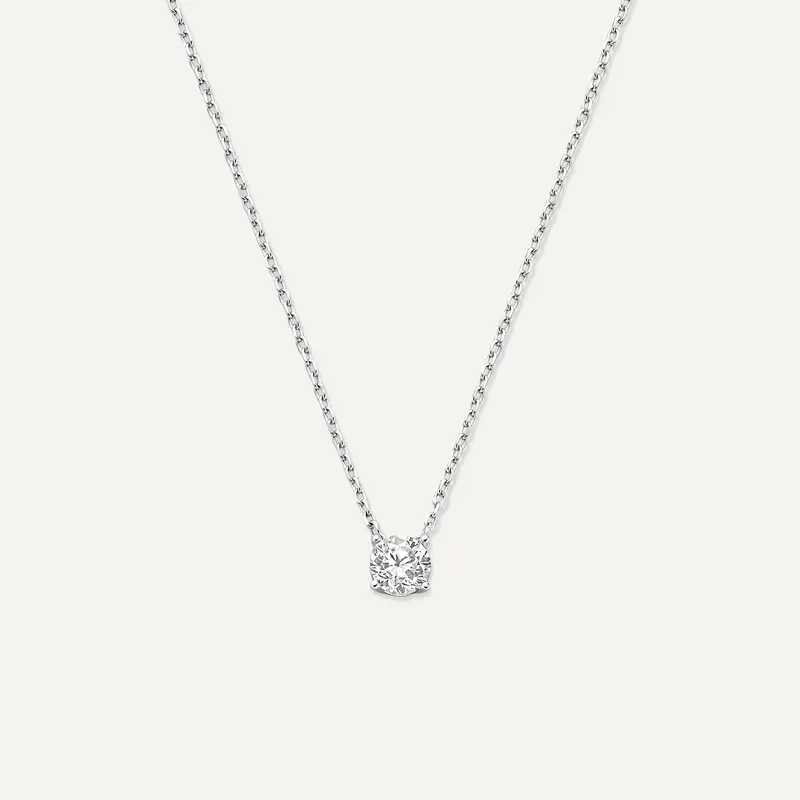 Round Cut Cubic Zirconia Pendant Necklace