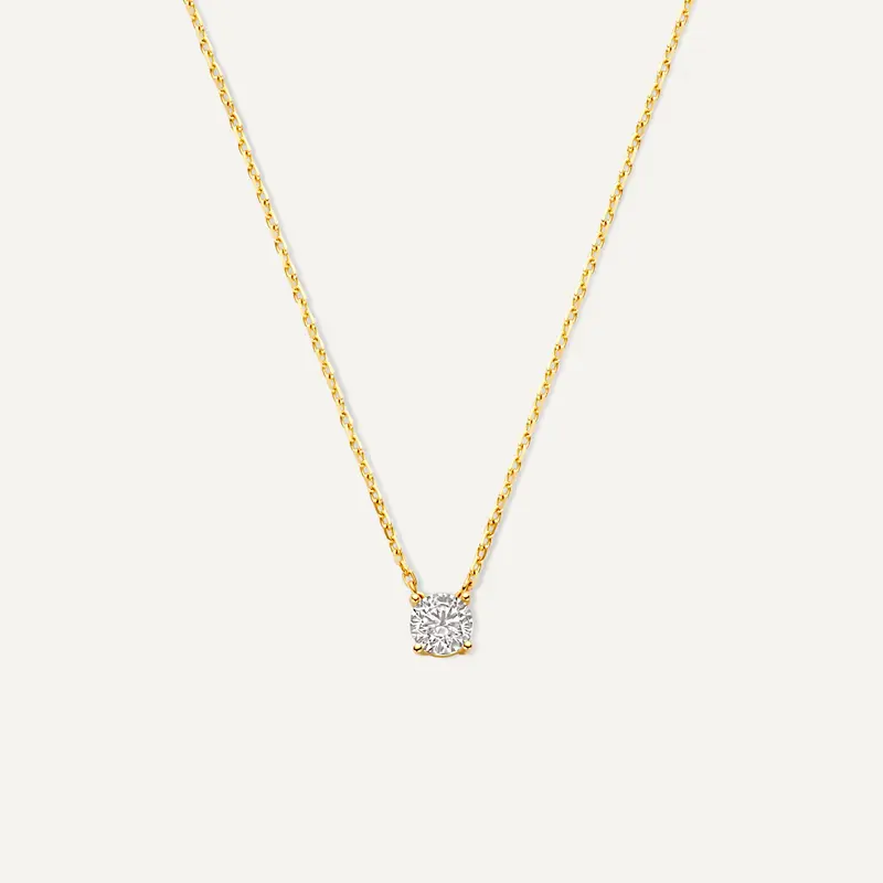 Round Cut Cubic Zirconia Pendant Necklace