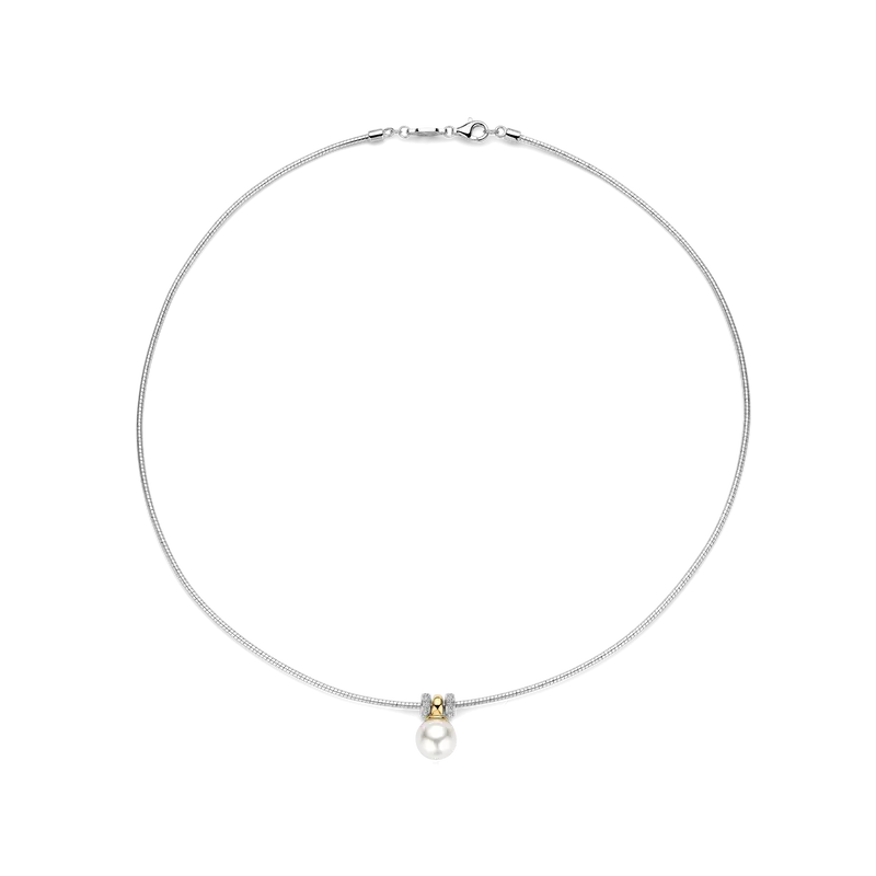 Round Silver Pearl Necklace