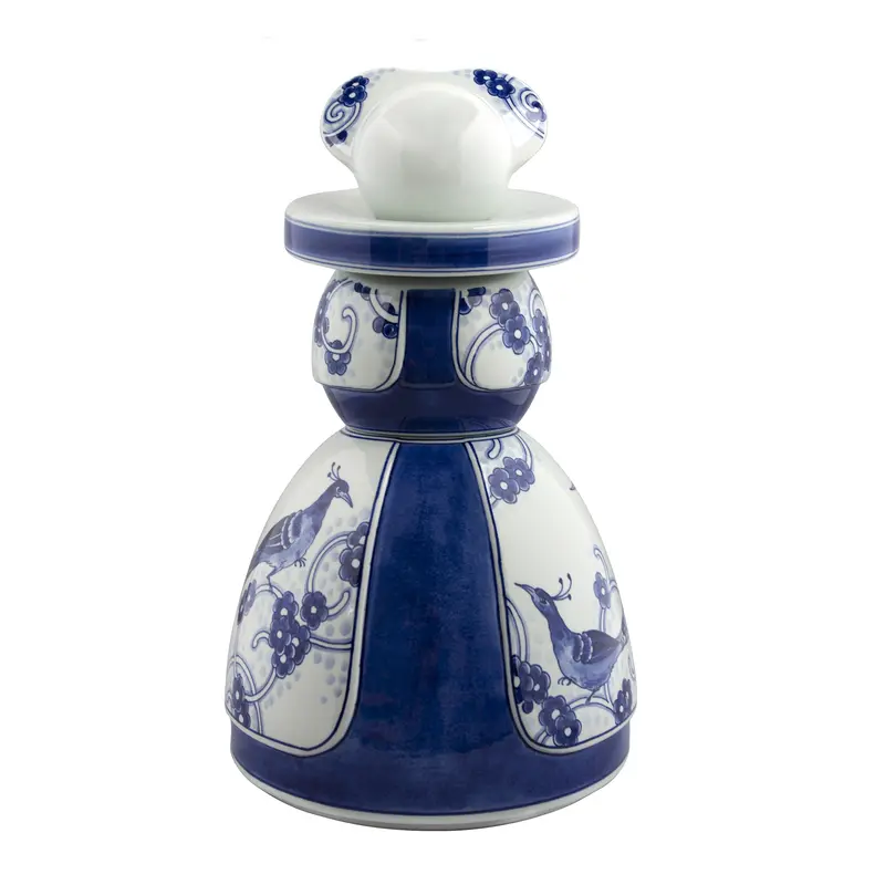 Royal Delft Proud Mary | Beeld Flower Peacock | Handgeschilderd