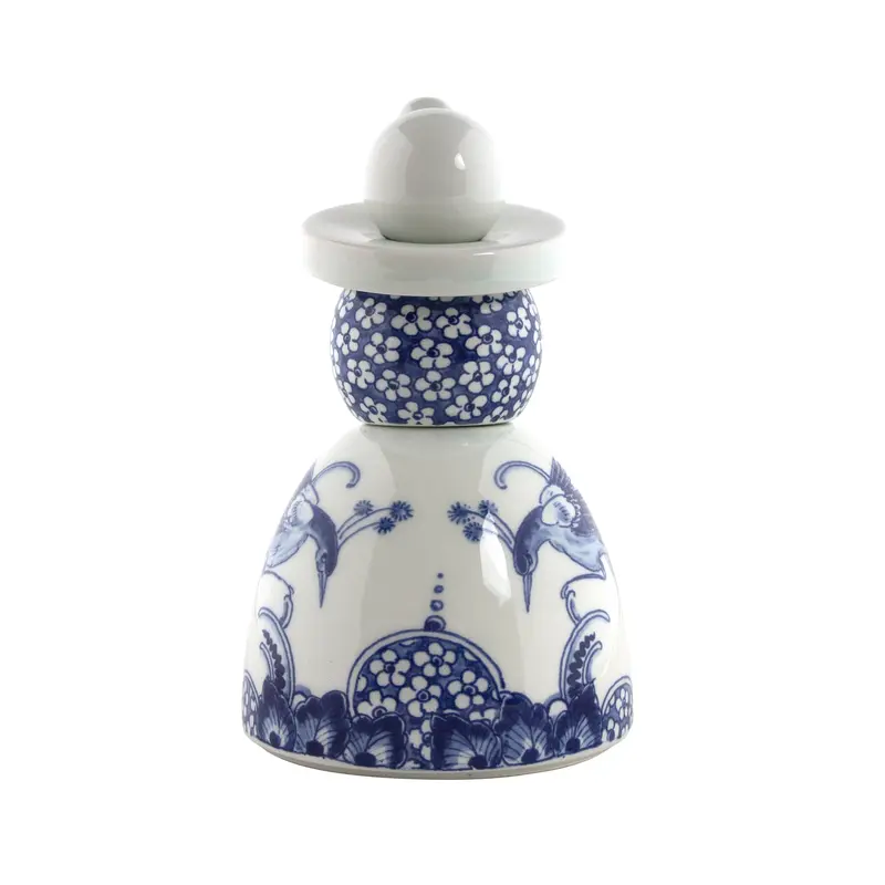 Royal Delft Proud Mary | Beeldje Flower Peacocks | Delfts Blauw