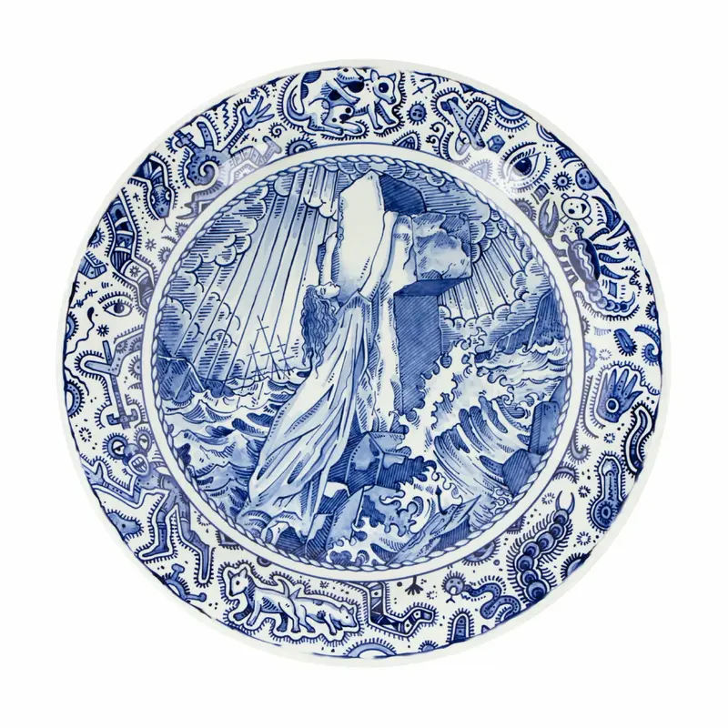 Royal Delft x Schiffmacher Bord Rock of Ages | Handgeschilderd