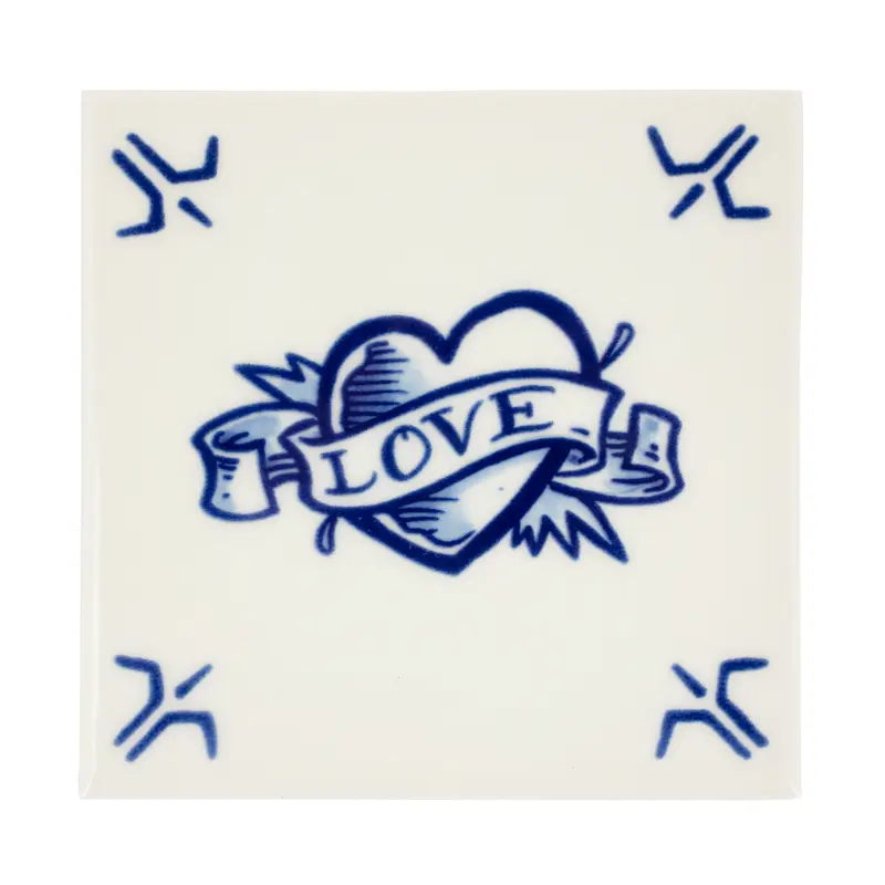 Royal Delft x Schiffmacher Tegel Love Porselein| Delfts Blauw
