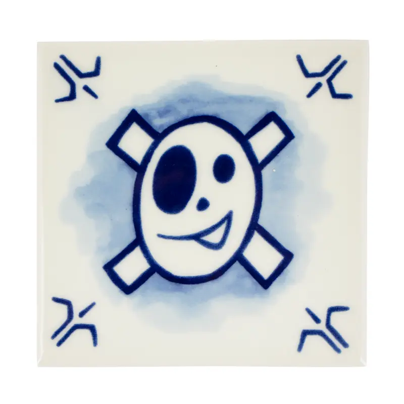 Royal Delft x Schiffmacher Tegel Skull Porselein | Delfts Blauw
