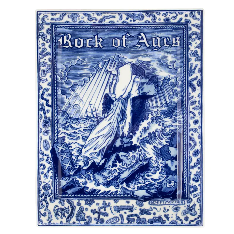Royal Delft x Schiffmacher Wandbord Applique Rock of Ages | Delfts Blauw