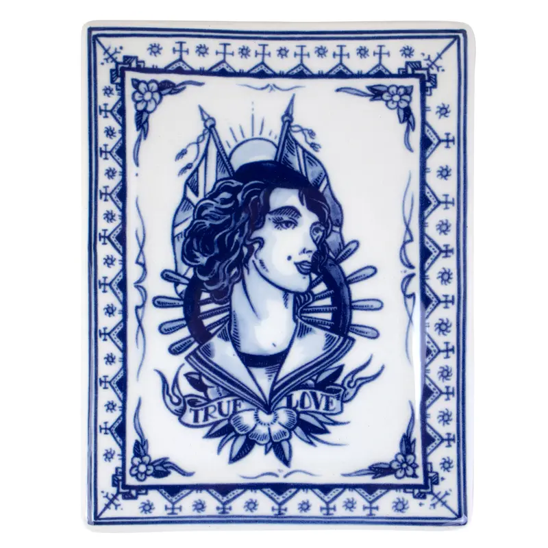 Royal Delft x Schiffmacher Wandbord Applique True Love | Delfts Blauw