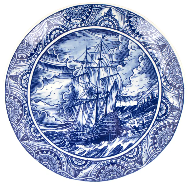 Royal Delft x Schiffmacher Wandbord Paaseiland Porselein | Delfts Blauw