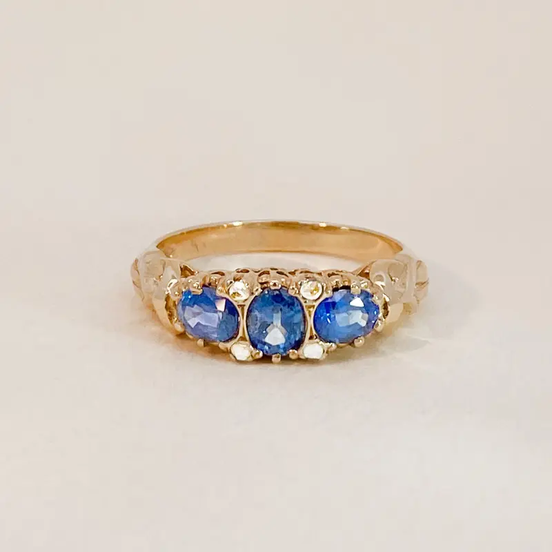Royal Sapphire Trio Ring