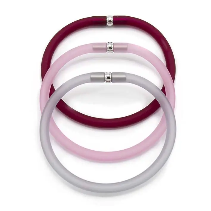 Rubber armbandjes fuchsia mix 3x