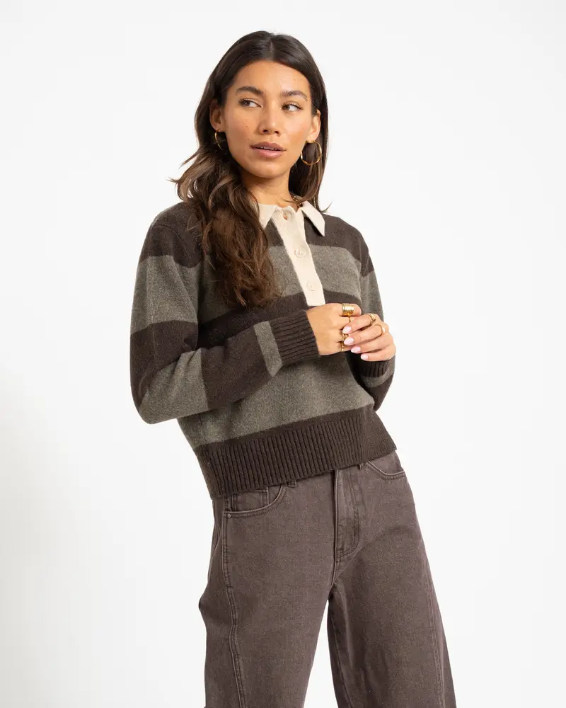 RUBY POLO NECK KNIT Seal Bruin