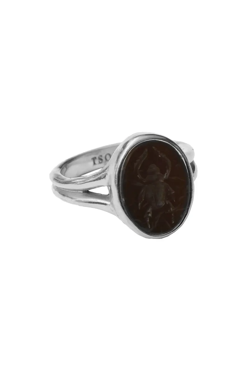 Scarab Signet Ring - Silver