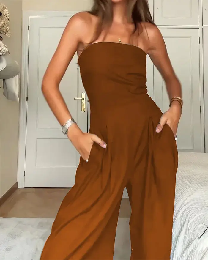 Schulterfreier & Stilvoller Damen Jumpsuit für jeden Anlass – Elina