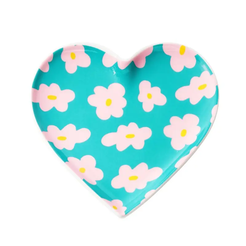 Sieradenschaaltje Dromerig Hart turquoise roze S 10cm