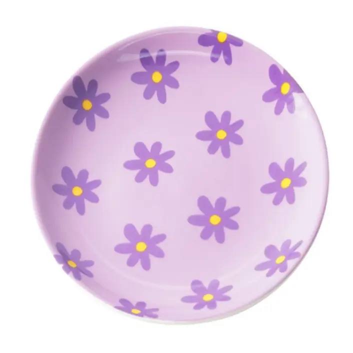 Sieradenschaaltje Floral Fiesta Rond paars lila 12x12cm