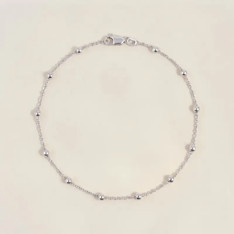 Silver Ball Anklet