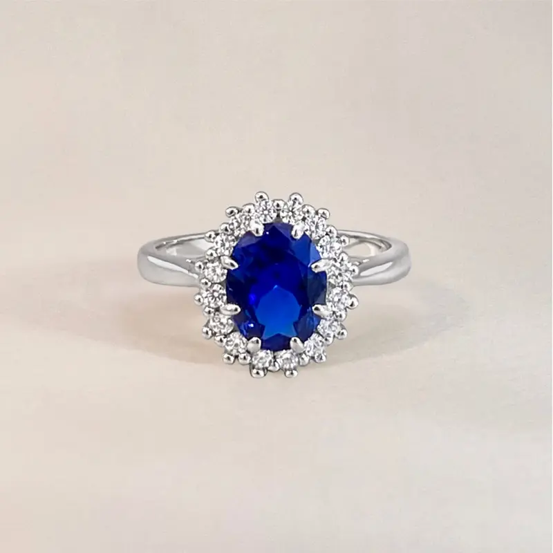 Silver Lady Di Ring Large