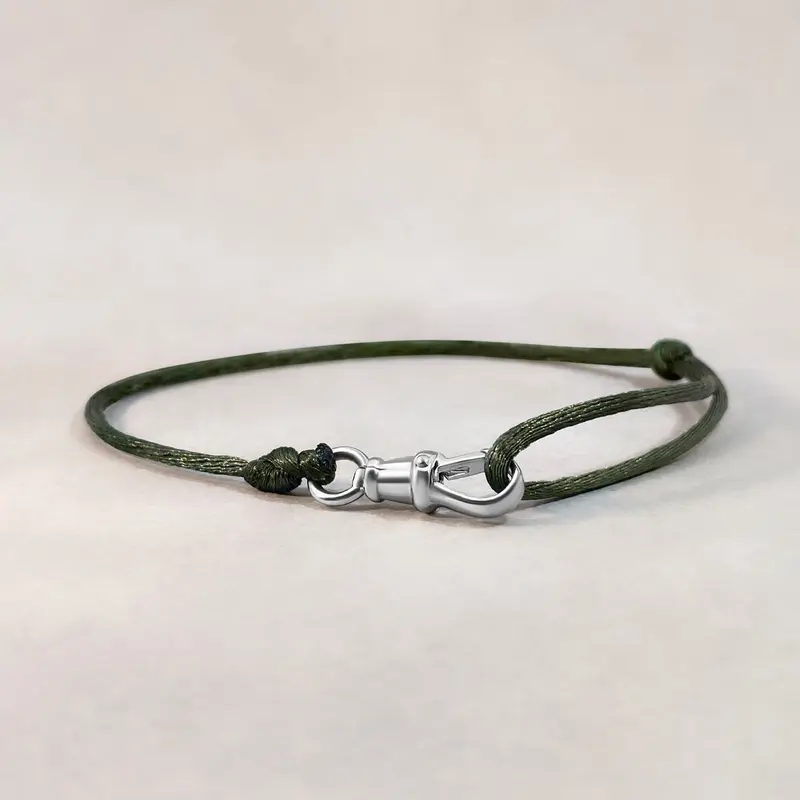 Silver Lock Satin Bracelet