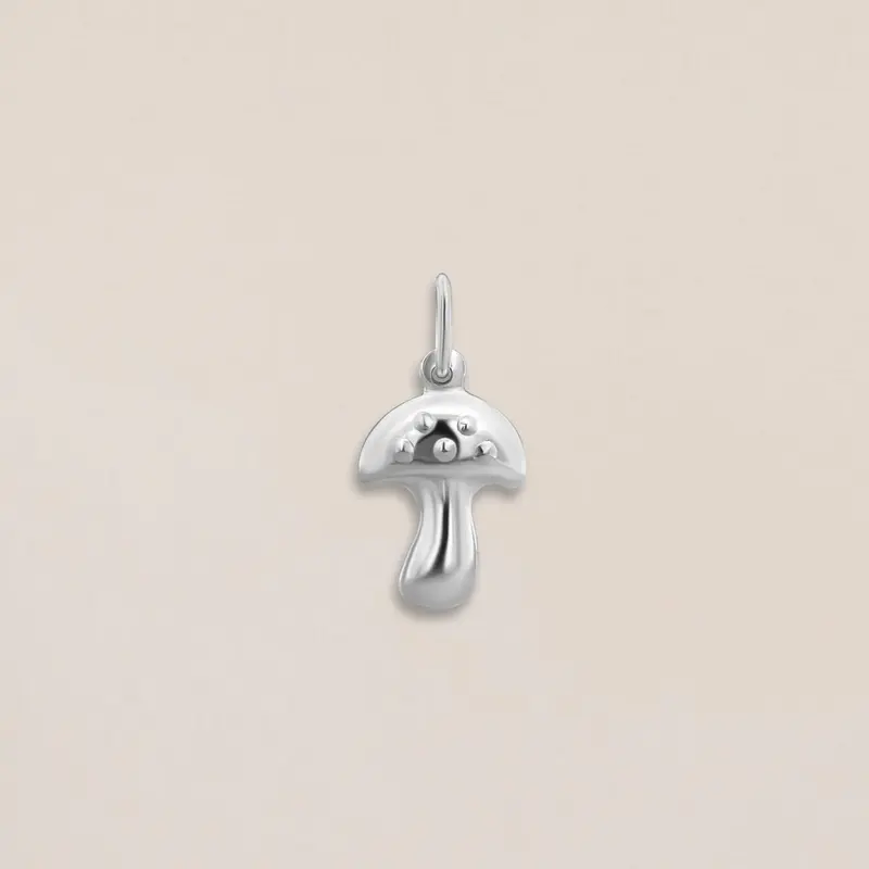 Silver Mushroom Charm