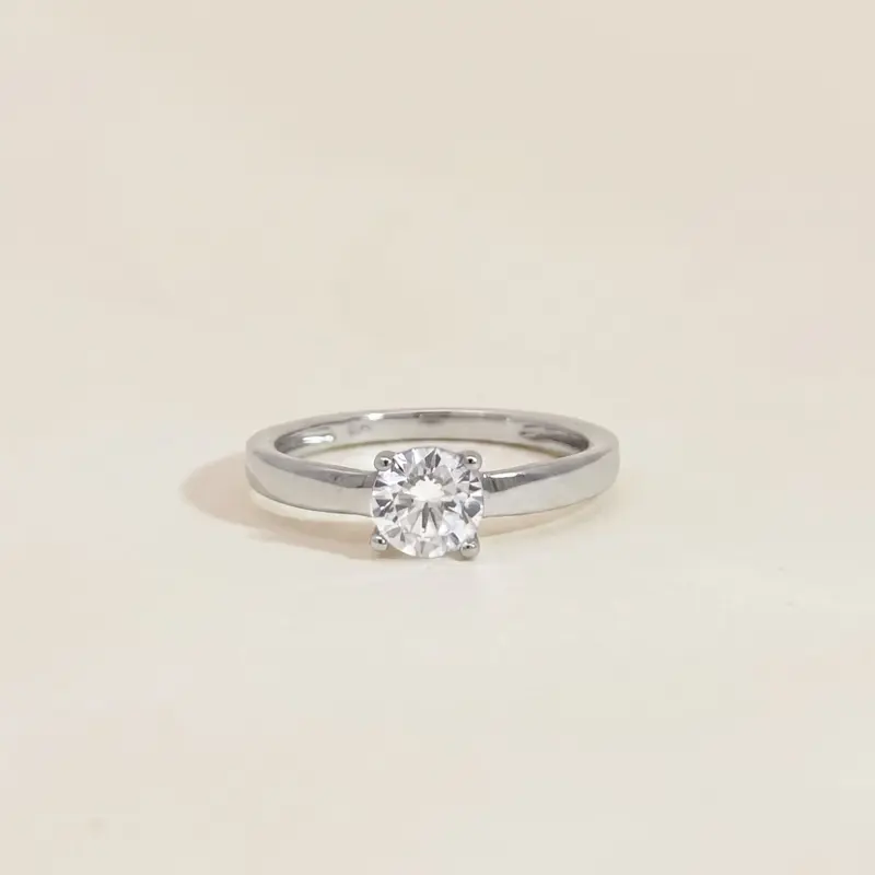 Silver Solitaire Pinky Ring