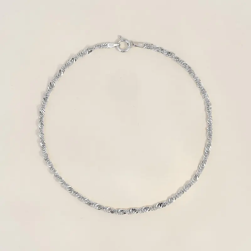 Silver Twist Anklet